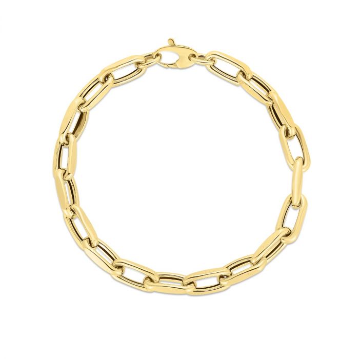 14K 6mm French Cable Fashion Link Chain Bracelet