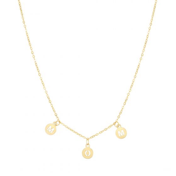 14K Yellow Gold "Mom" Necklace