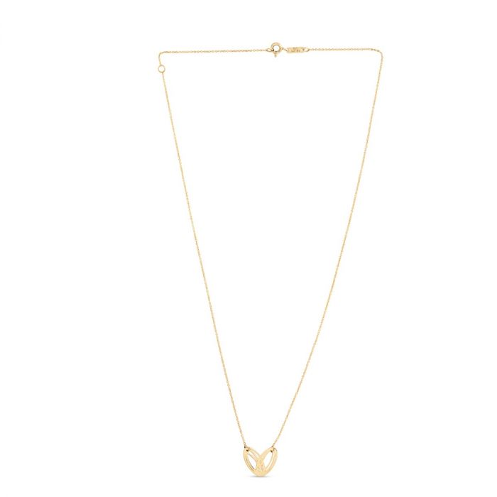 14K Small Loopy Heart Necklace