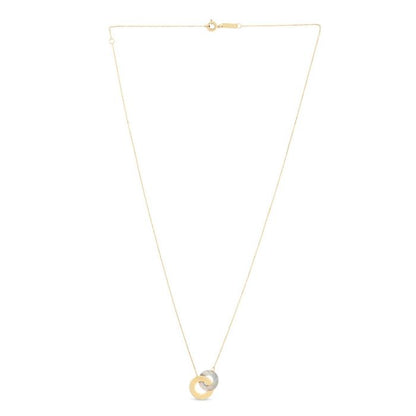 14K Yellow Gold & Mother of Pearl Circles Necklace