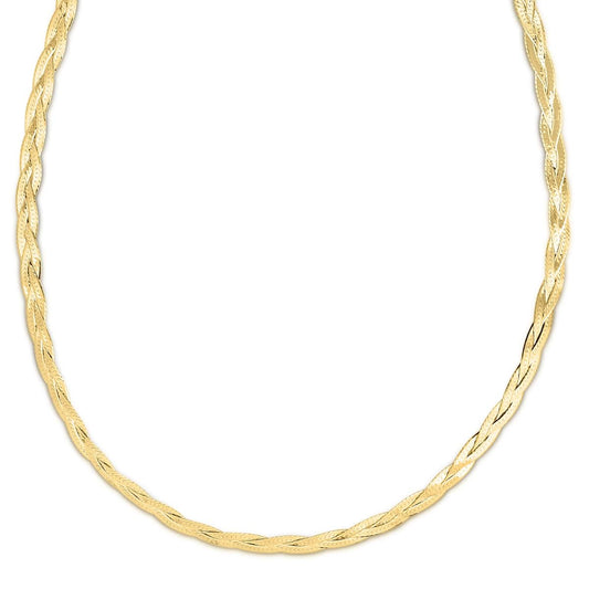 14K Braided Herringbone Chain Bracelet