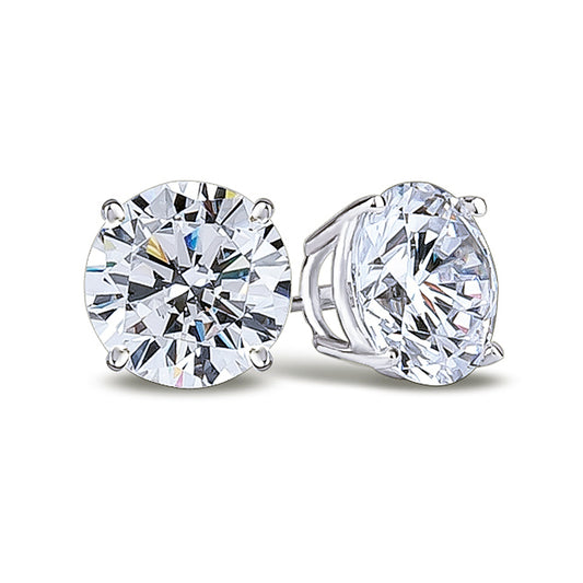 2.00 ct Round Cut Forever One Moissanite Charles and Colvard Stud Earrings in 14kt White Gold