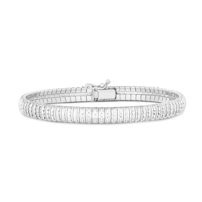 14K White Gold Diamanté Flex Bracelet